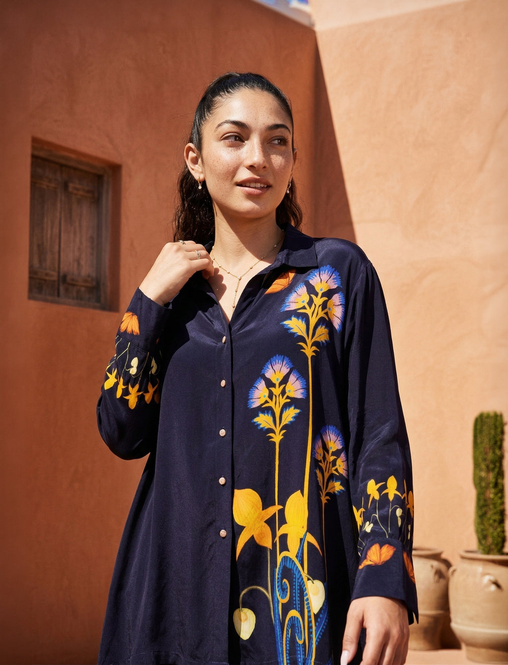 Midnight Botanical Satin Co-ord Set