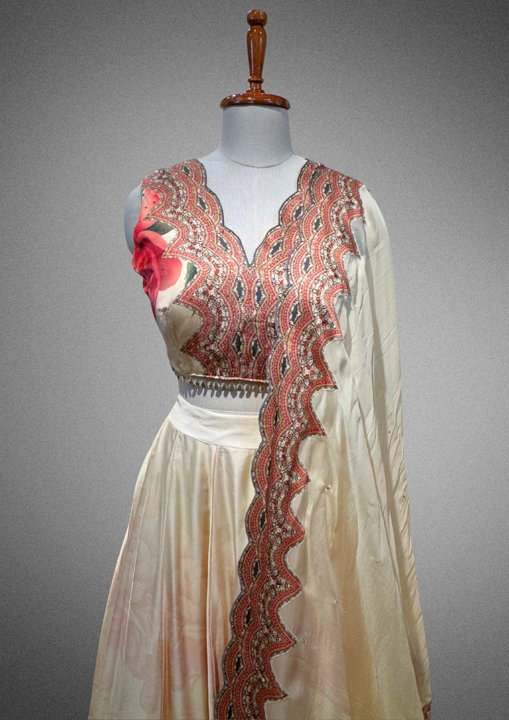 Ivory Floral Lehenga Set