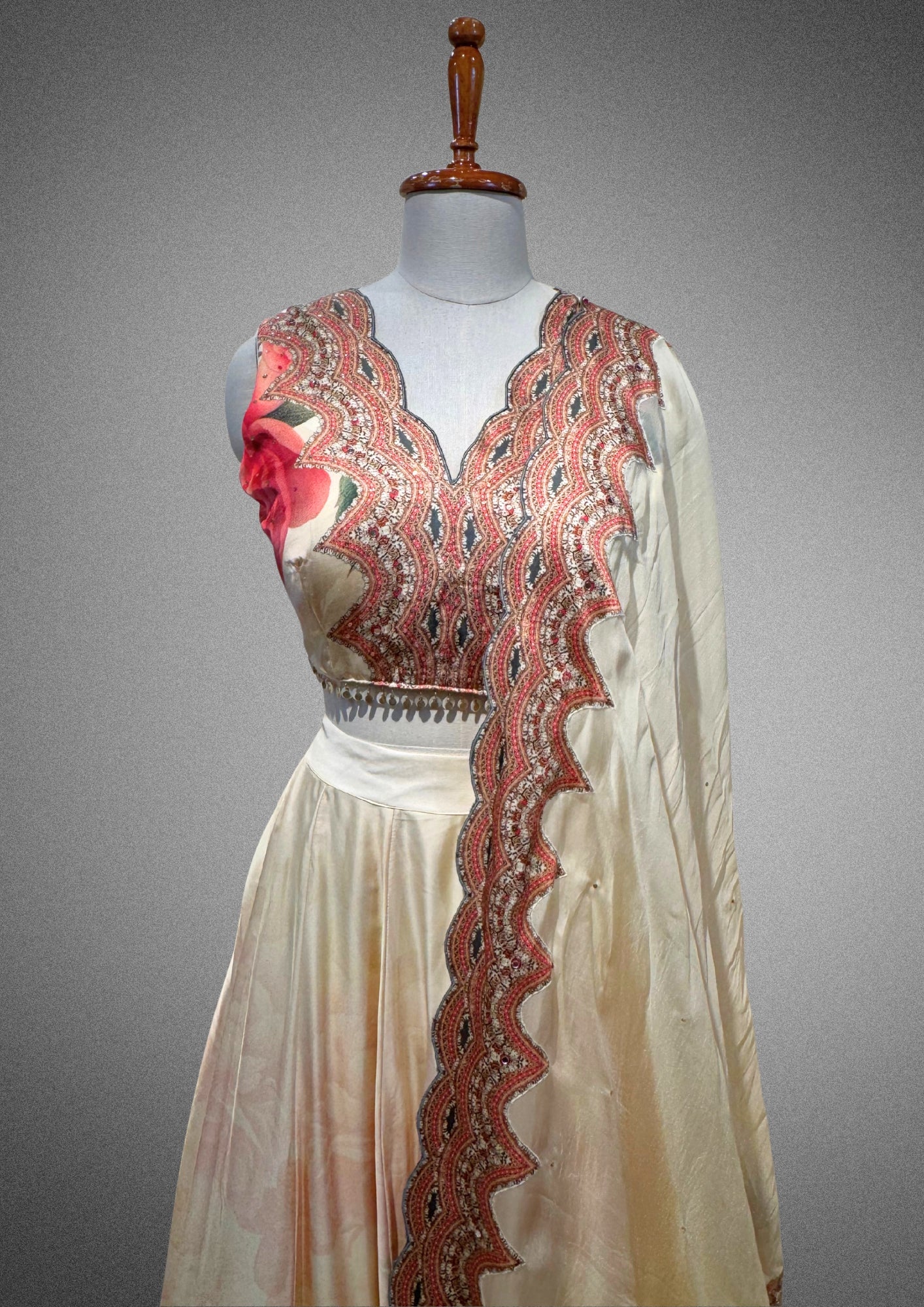 Ivory Floral Lehenga Set