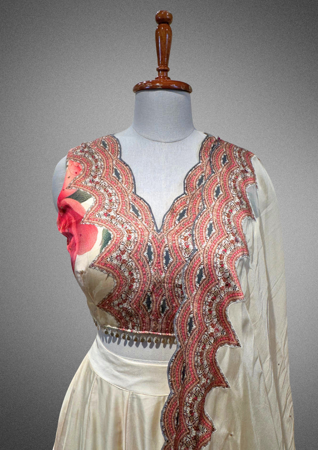 Ivory Floral Lehenga Set