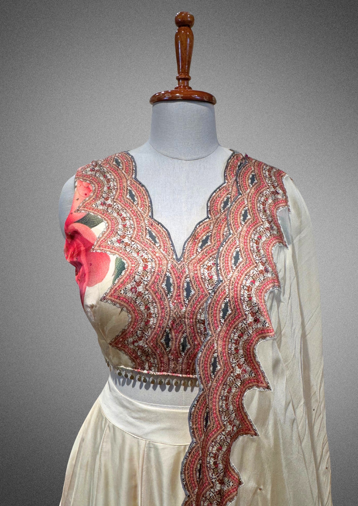 Ivory Floral Lehenga Set