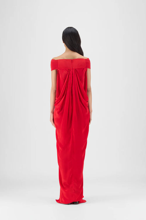 Amit Aggarwal Pleated Cowl Dress