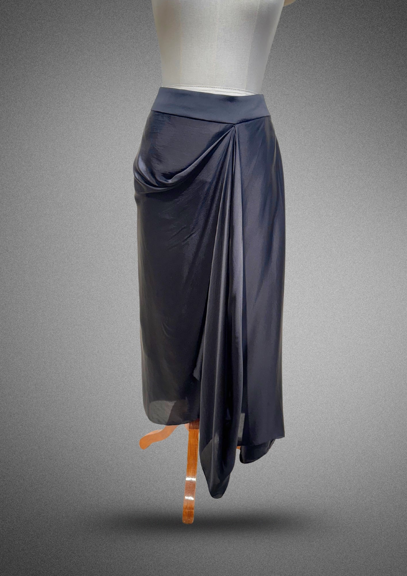 Black Embroidered Satin Crepe Set