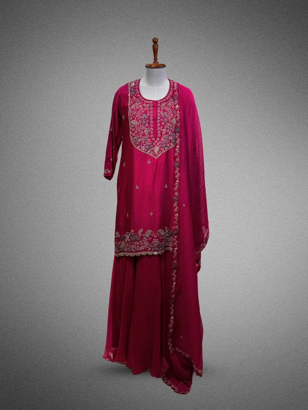 Chanderi Silk Pink Sharara Set