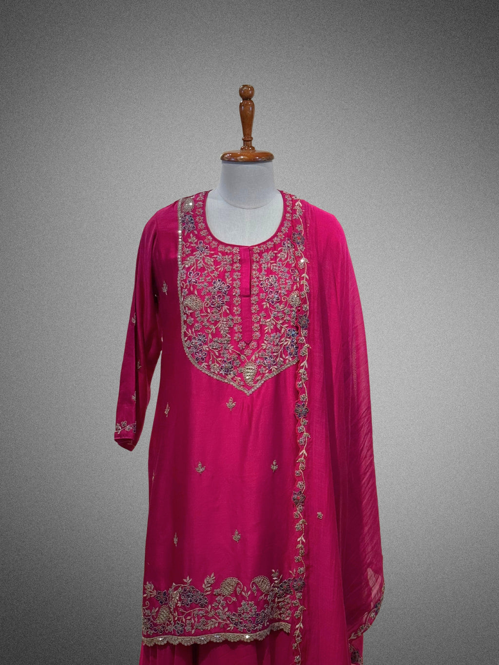 Chanderi Silk Pink Sharara Set