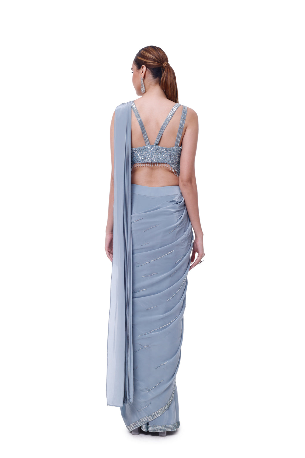 Onaya Cornflower Drape Saree