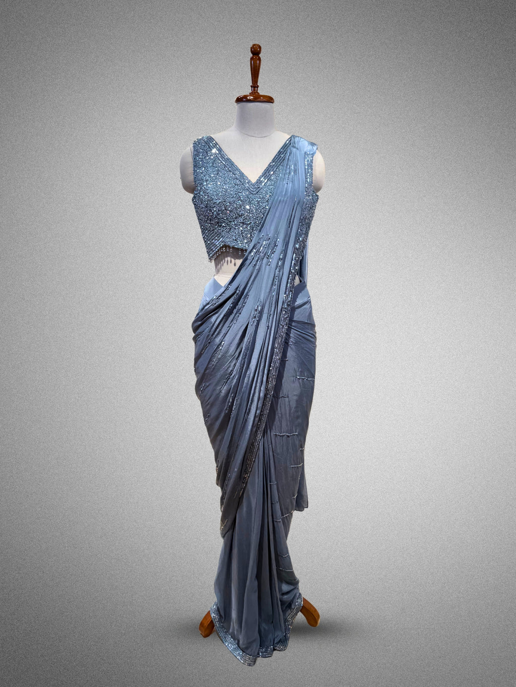 Powder Blue Drape Saree