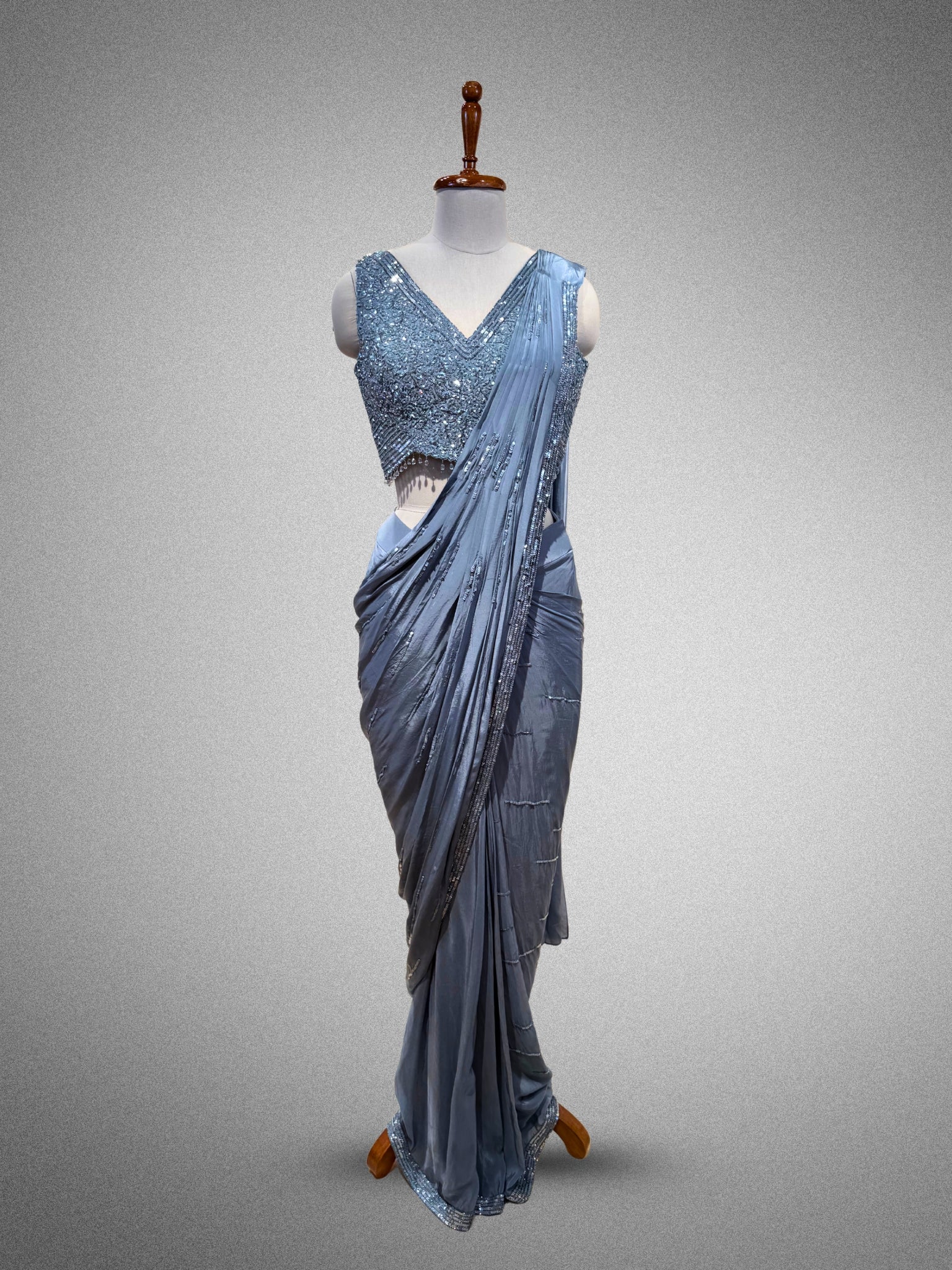 Powder Blue Drape Saree