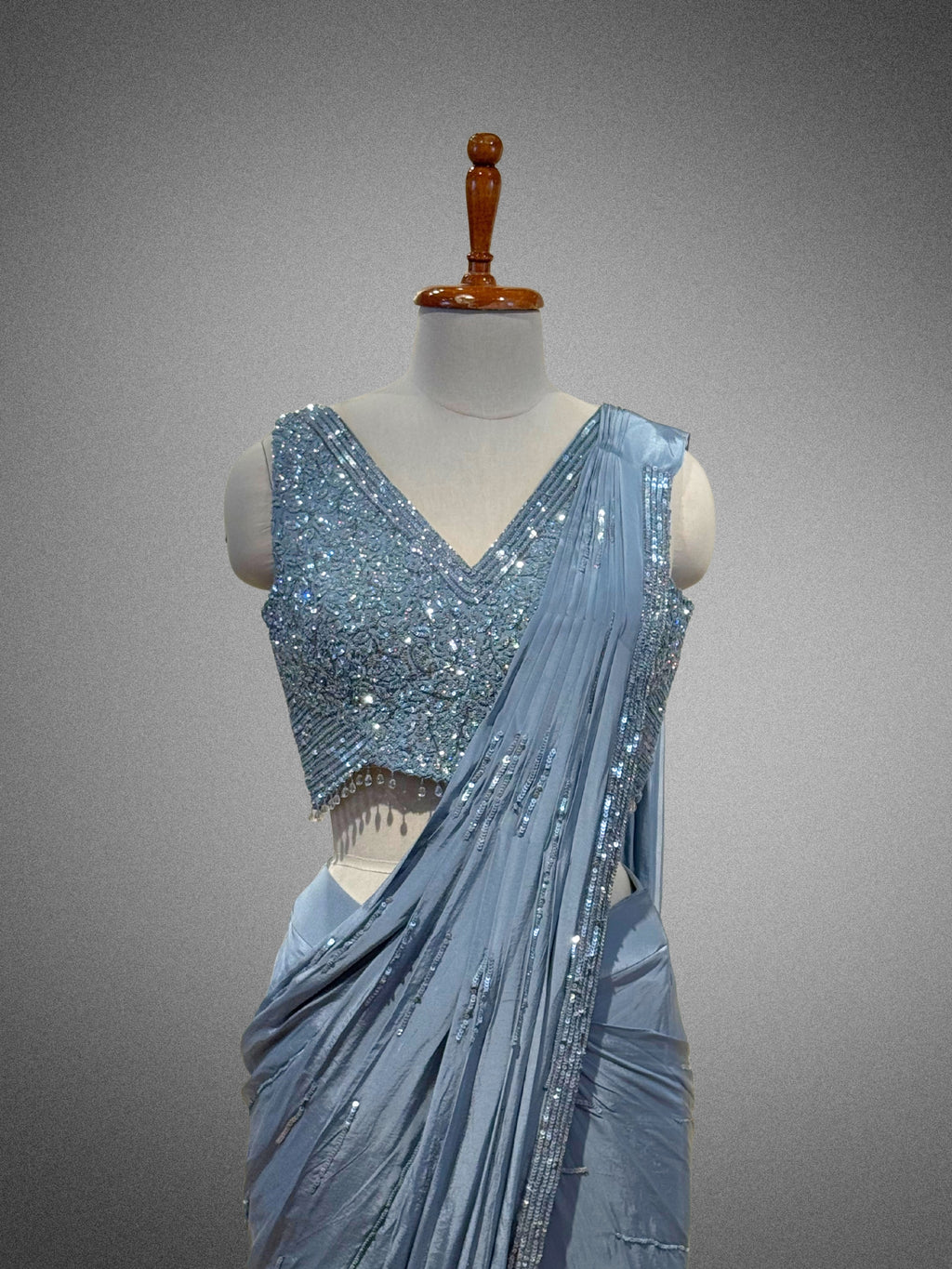 Powder Blue Drape Saree