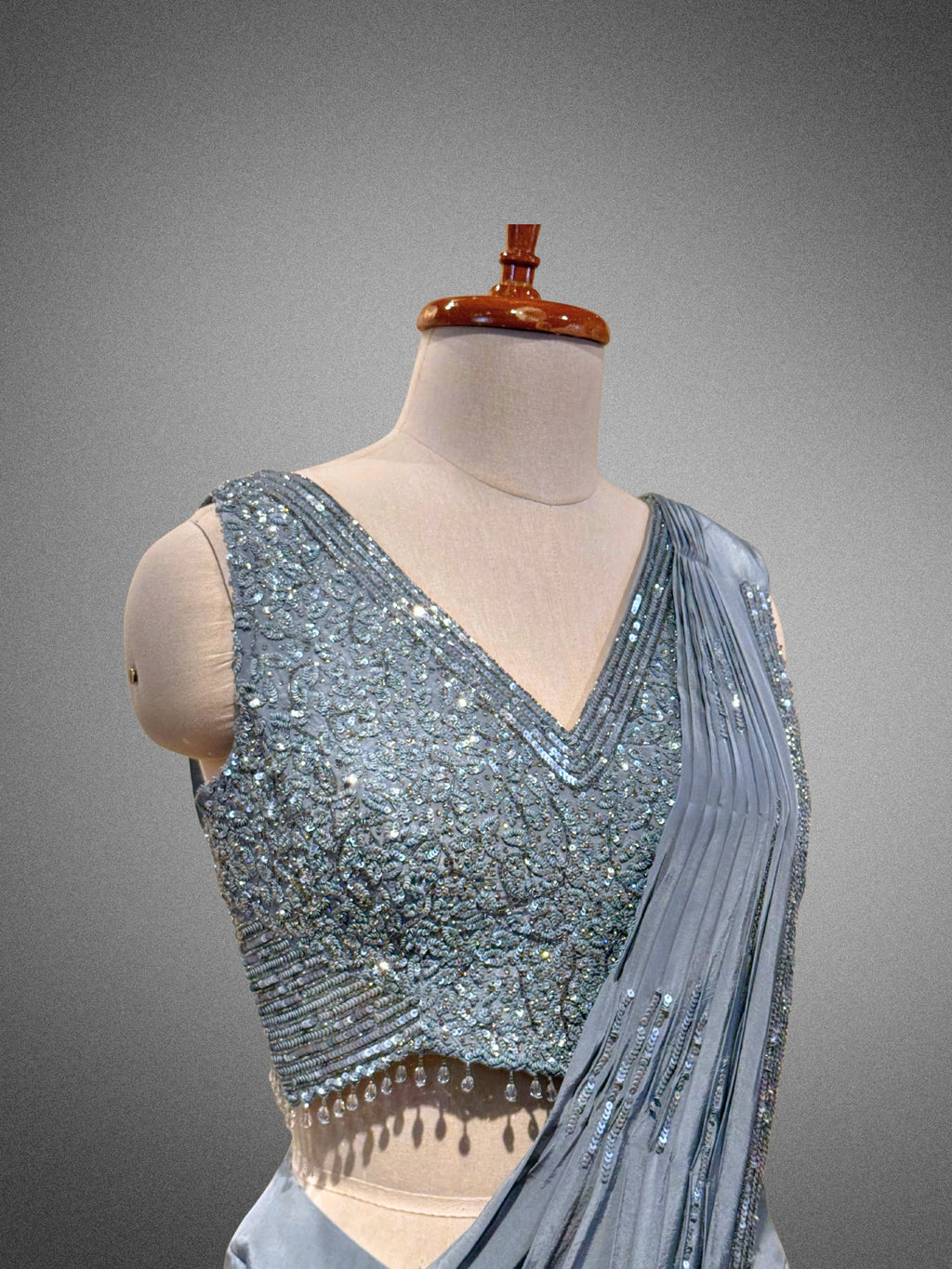 Powder Blue Drape Saree