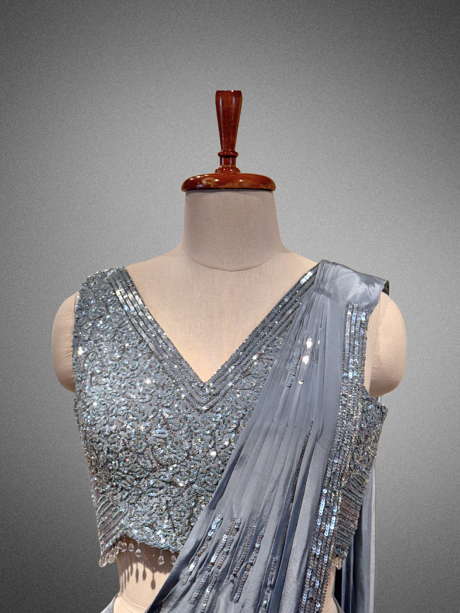 Powder Blue Drape Saree