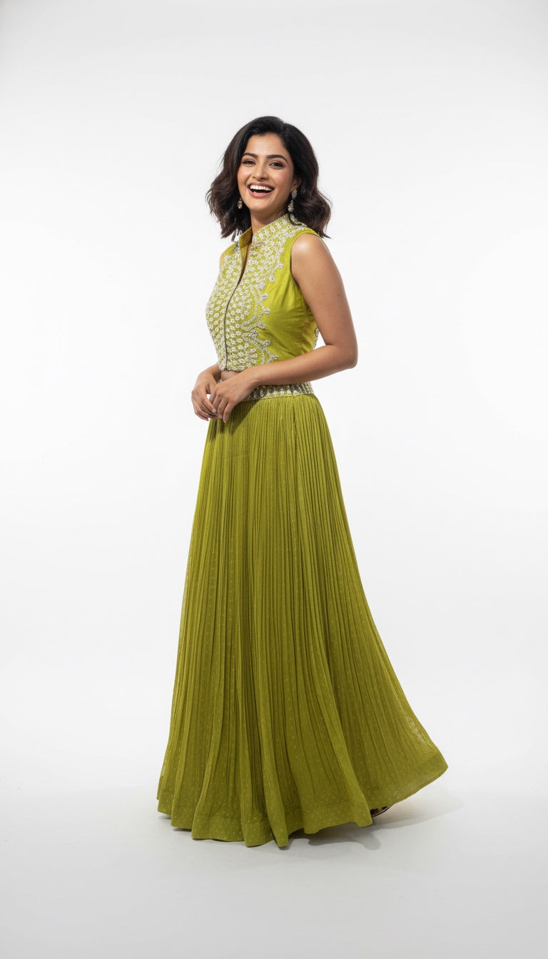 Lime Green Lehenga Set