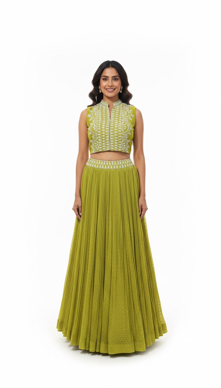 Lime Green Lehenga Set