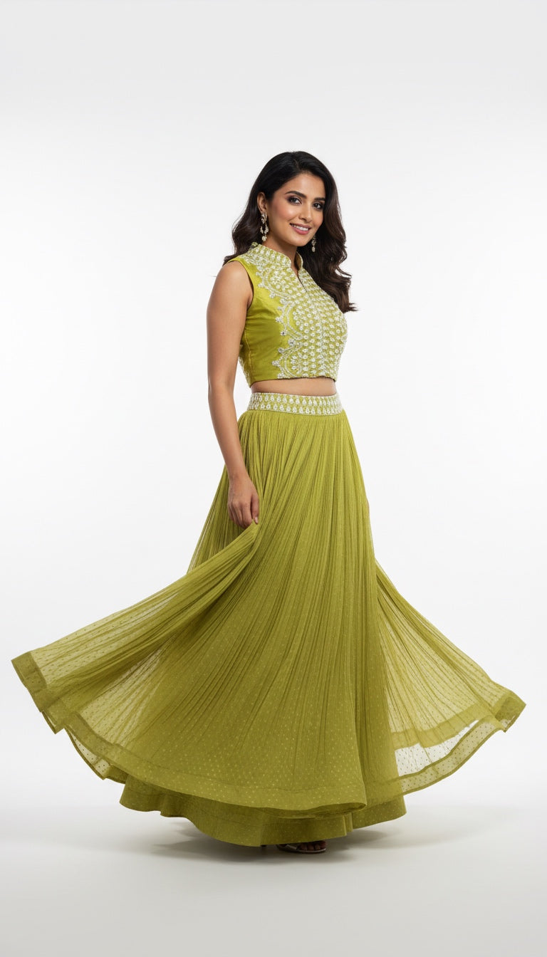 Lime Green Lehenga Set