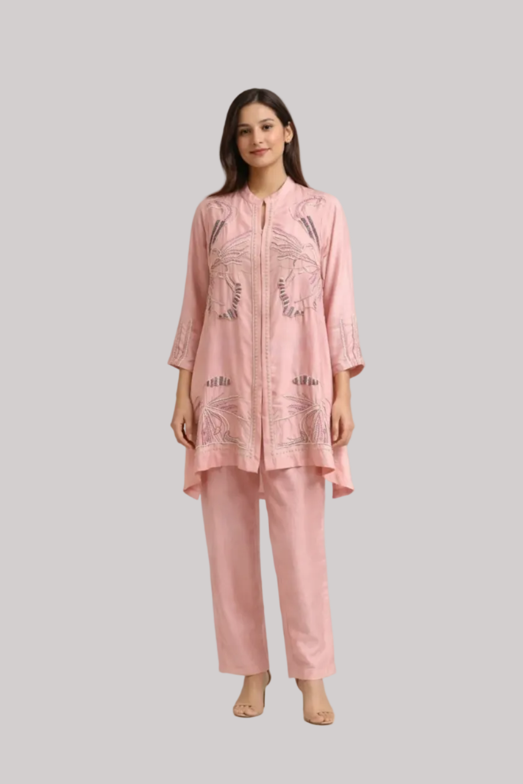 Blush Bird Motif Co-ord Set
