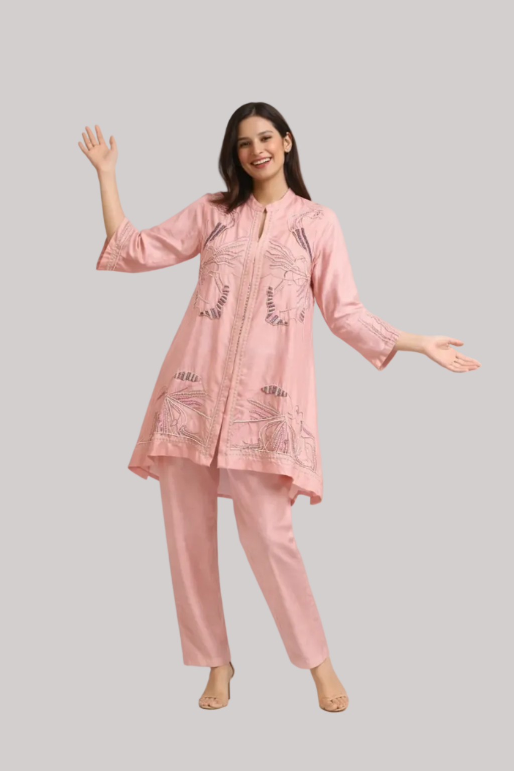 Blush Bird Motif Co-ord Set