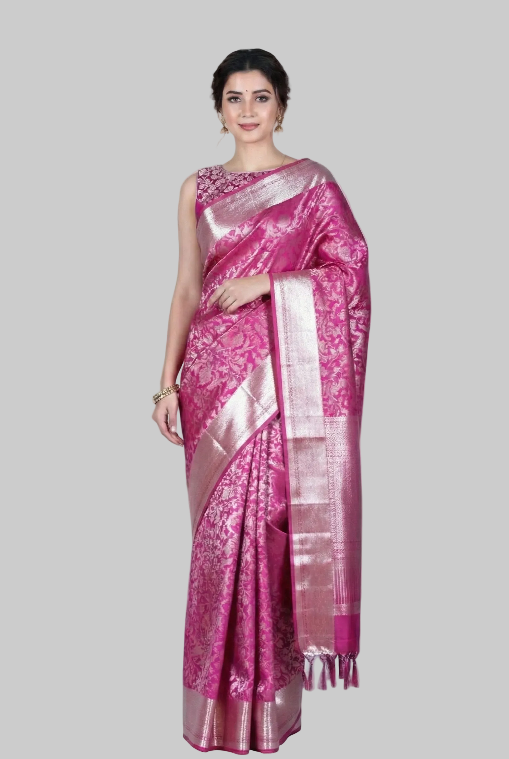 Magenta Upada Silk Saree