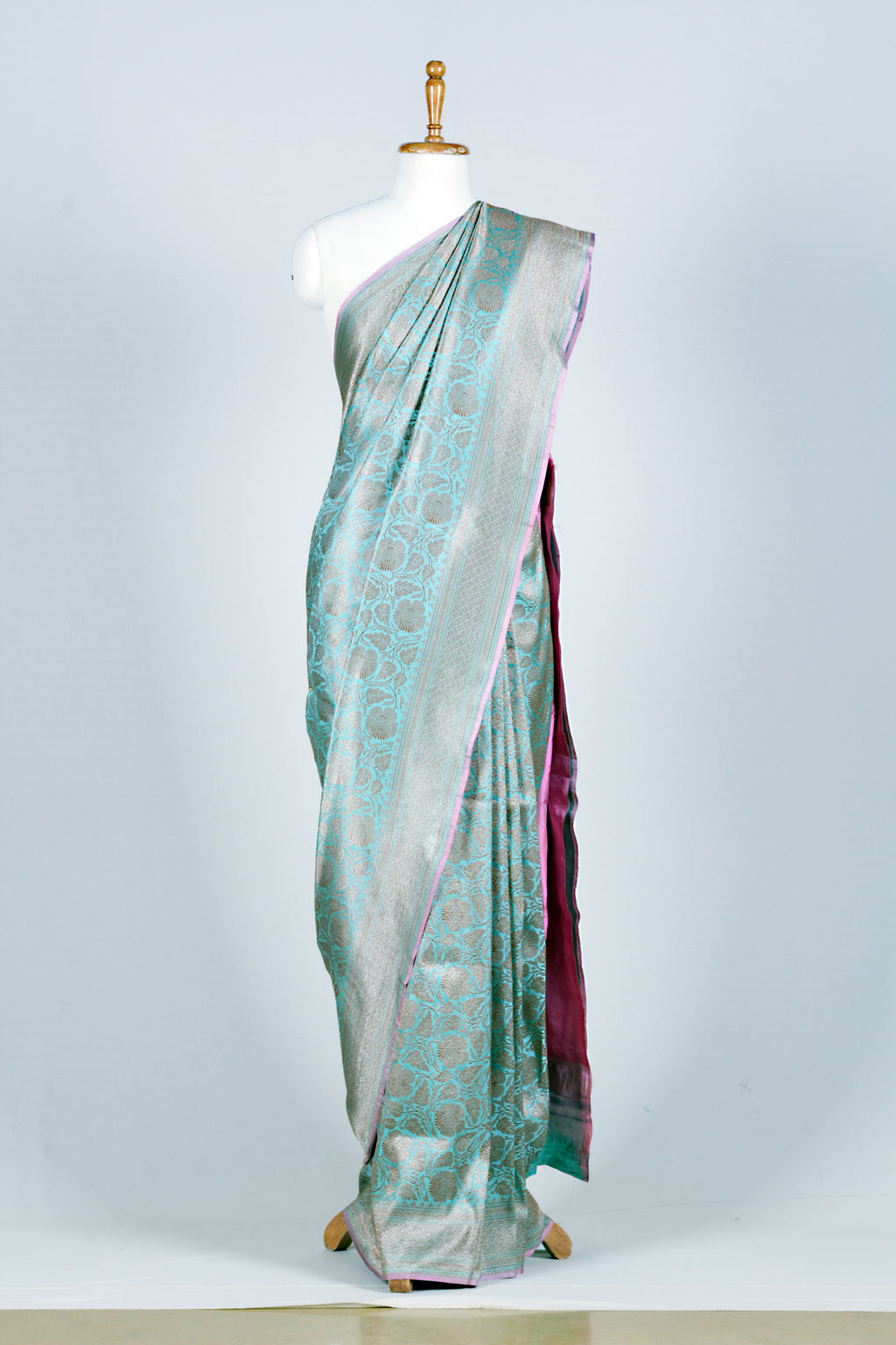 Teal Banarasi Silk Saree