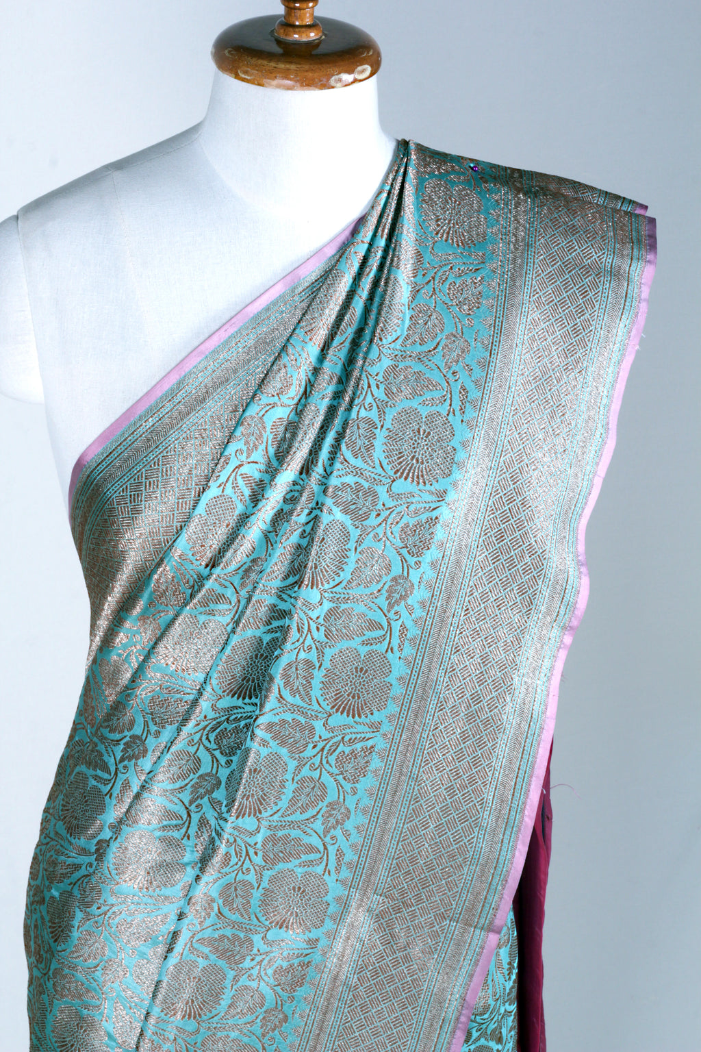 Teal Banarasi Silk Saree