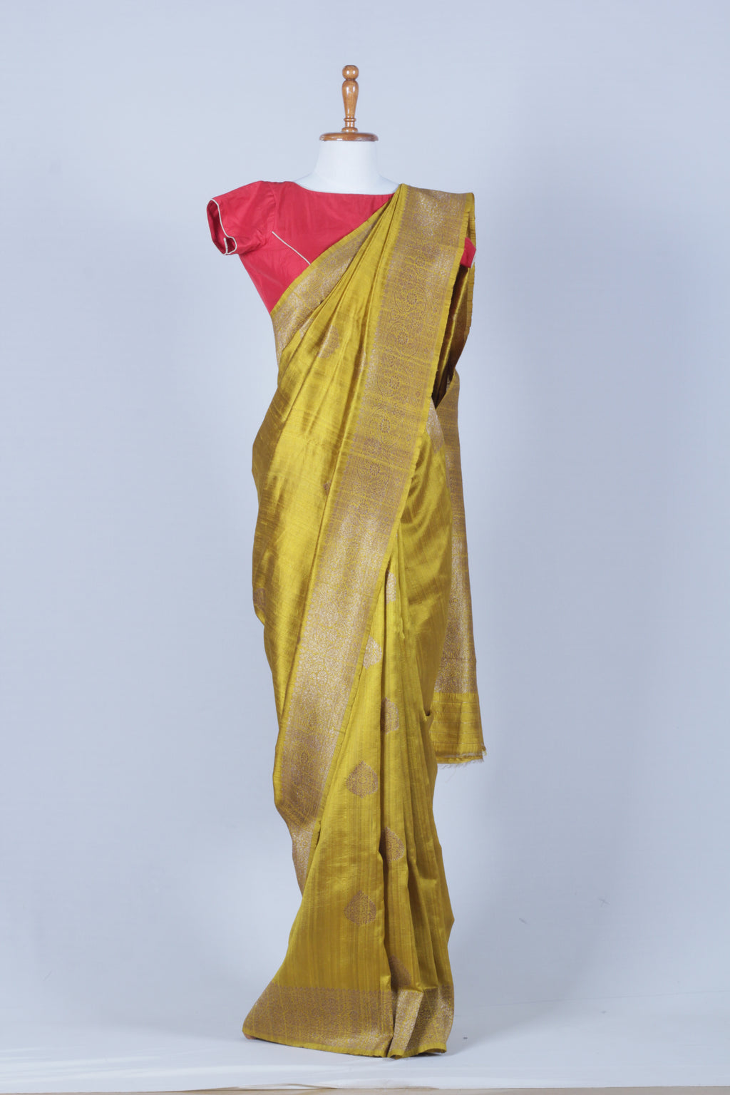 Mustard Yellow Dupion Silk Saree