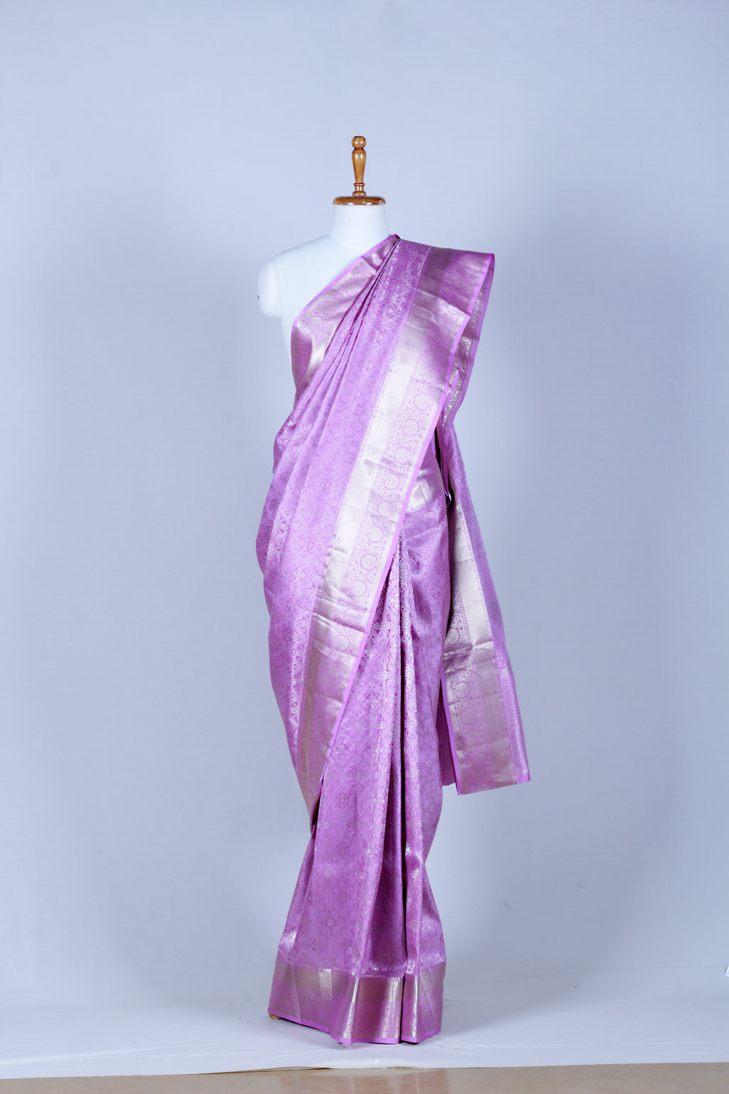 Lilac Meenakari Zari Upada Silk Saree.