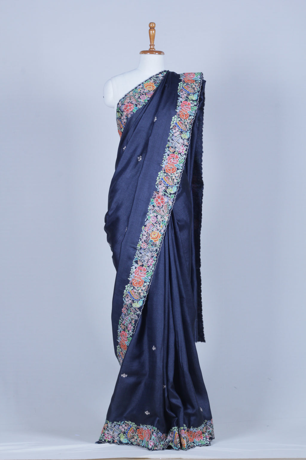 Black Tussar Silk Saree