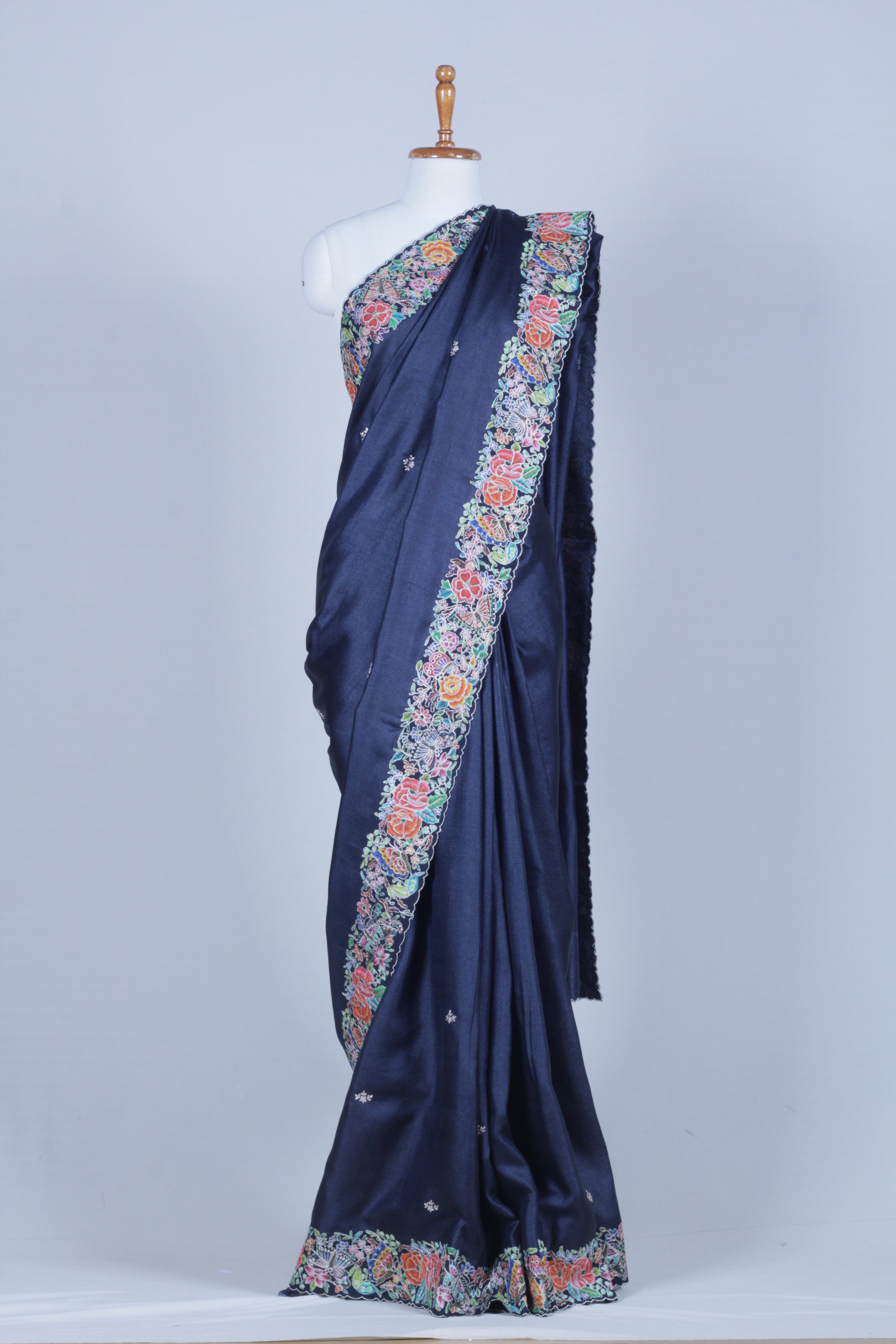 Black Tussar Silk Saree