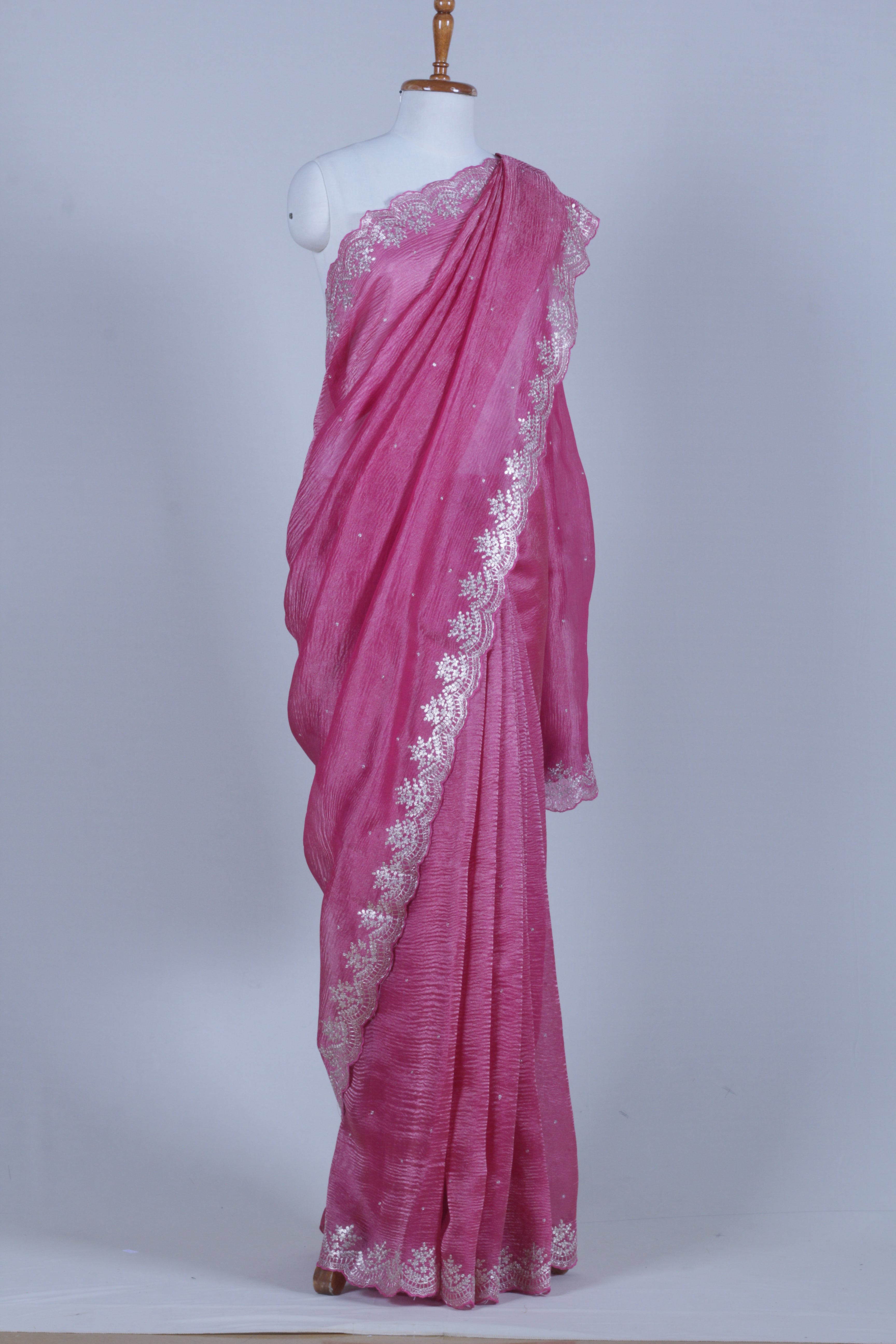 Pink Tissue Silk Saree