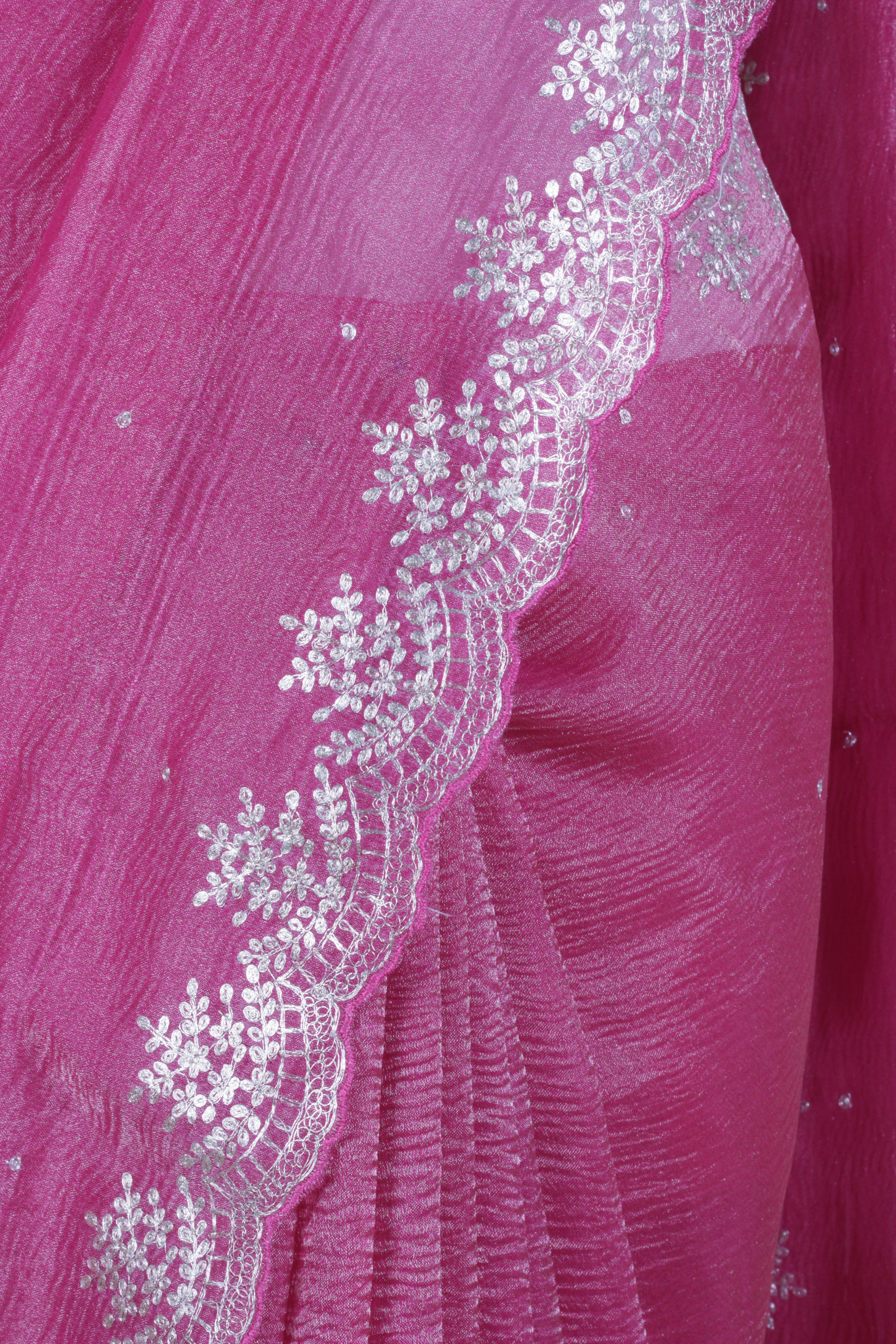 Pink Tissue Silk Saree