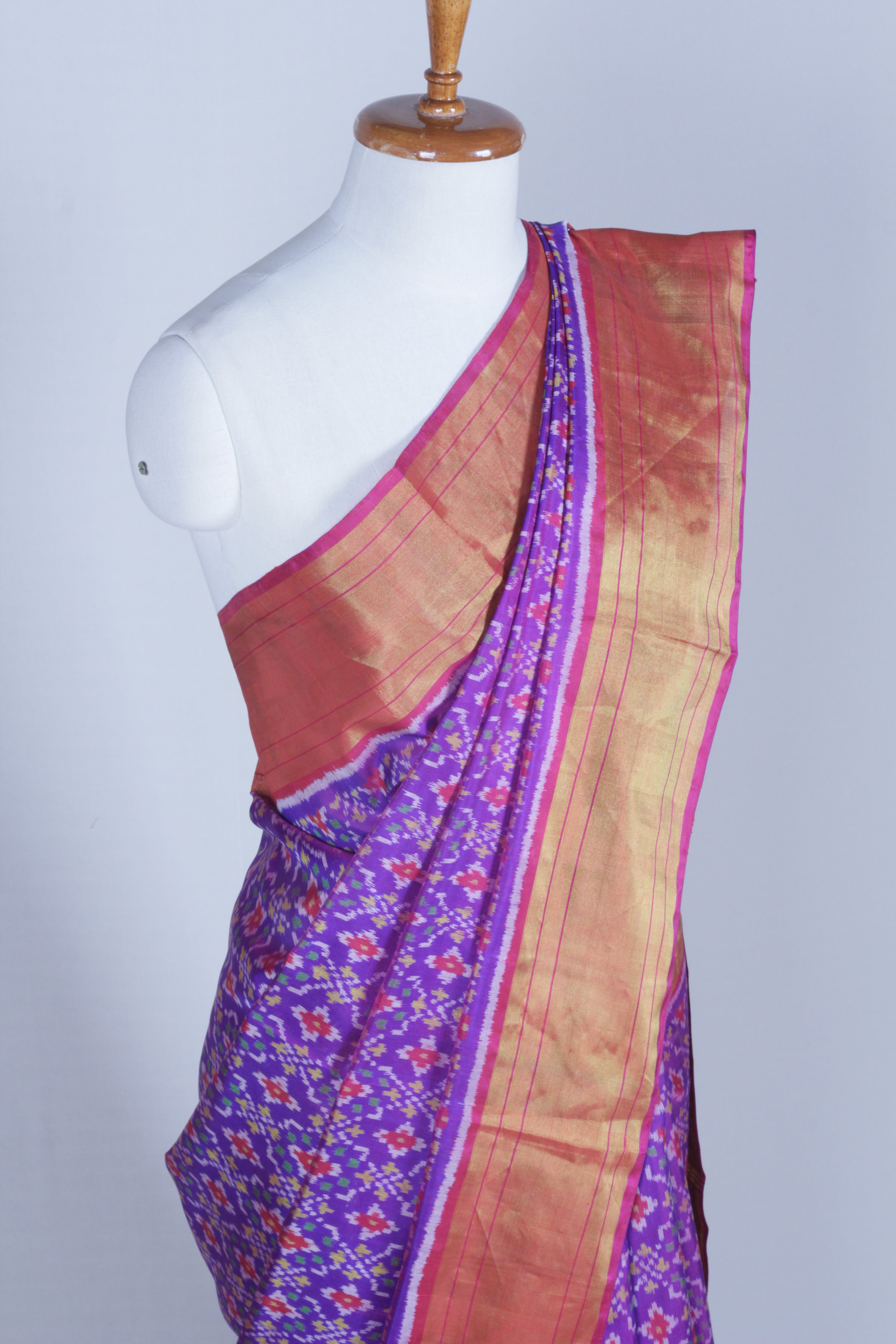 Blue Patola Silk Saree