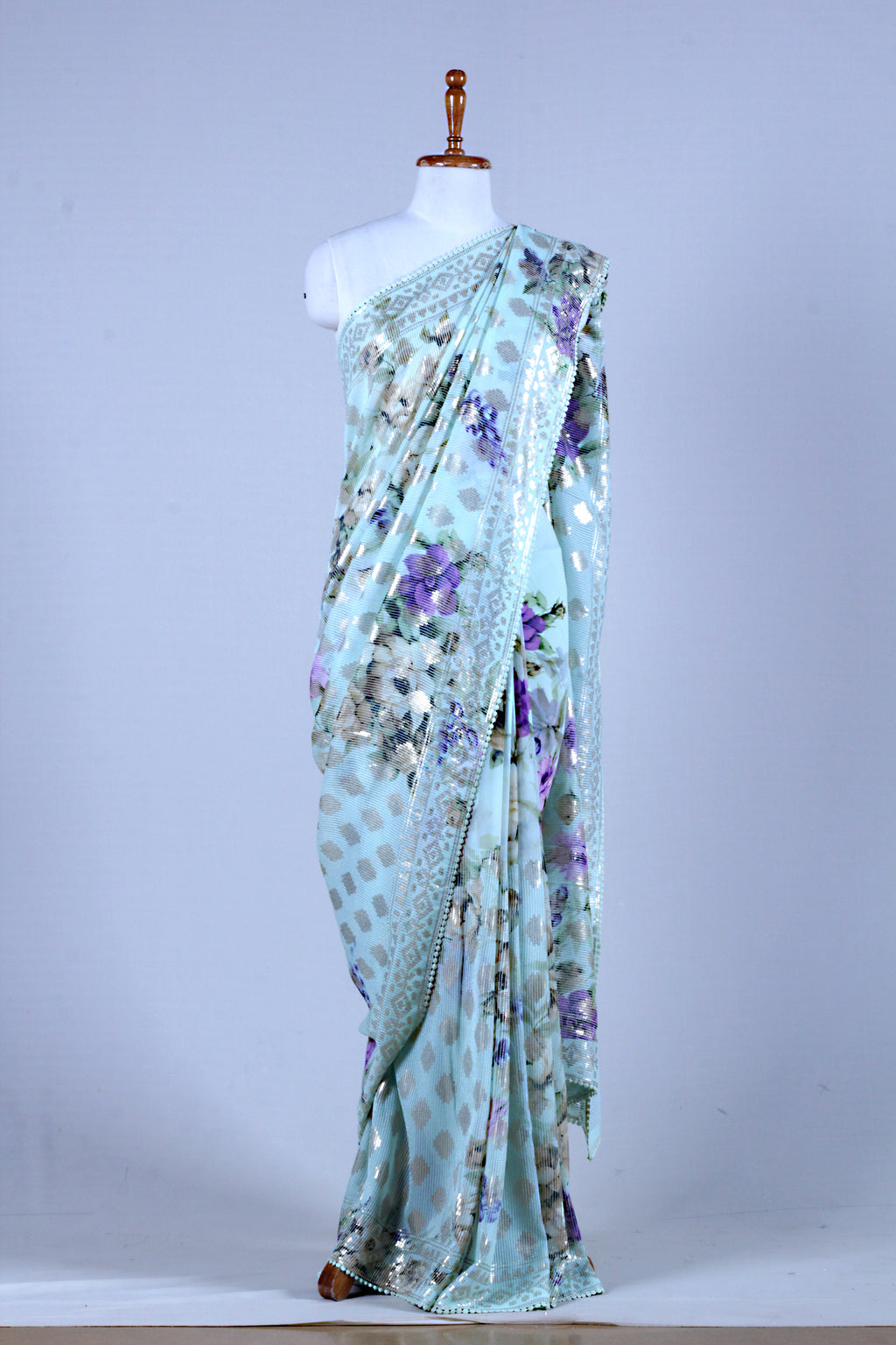 Pista Green Georgette Saree