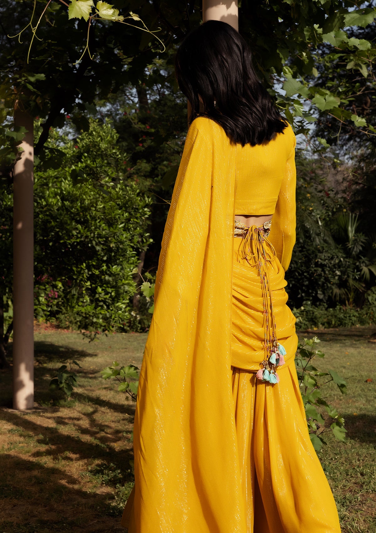 Amber Sharara Collared Saree Set