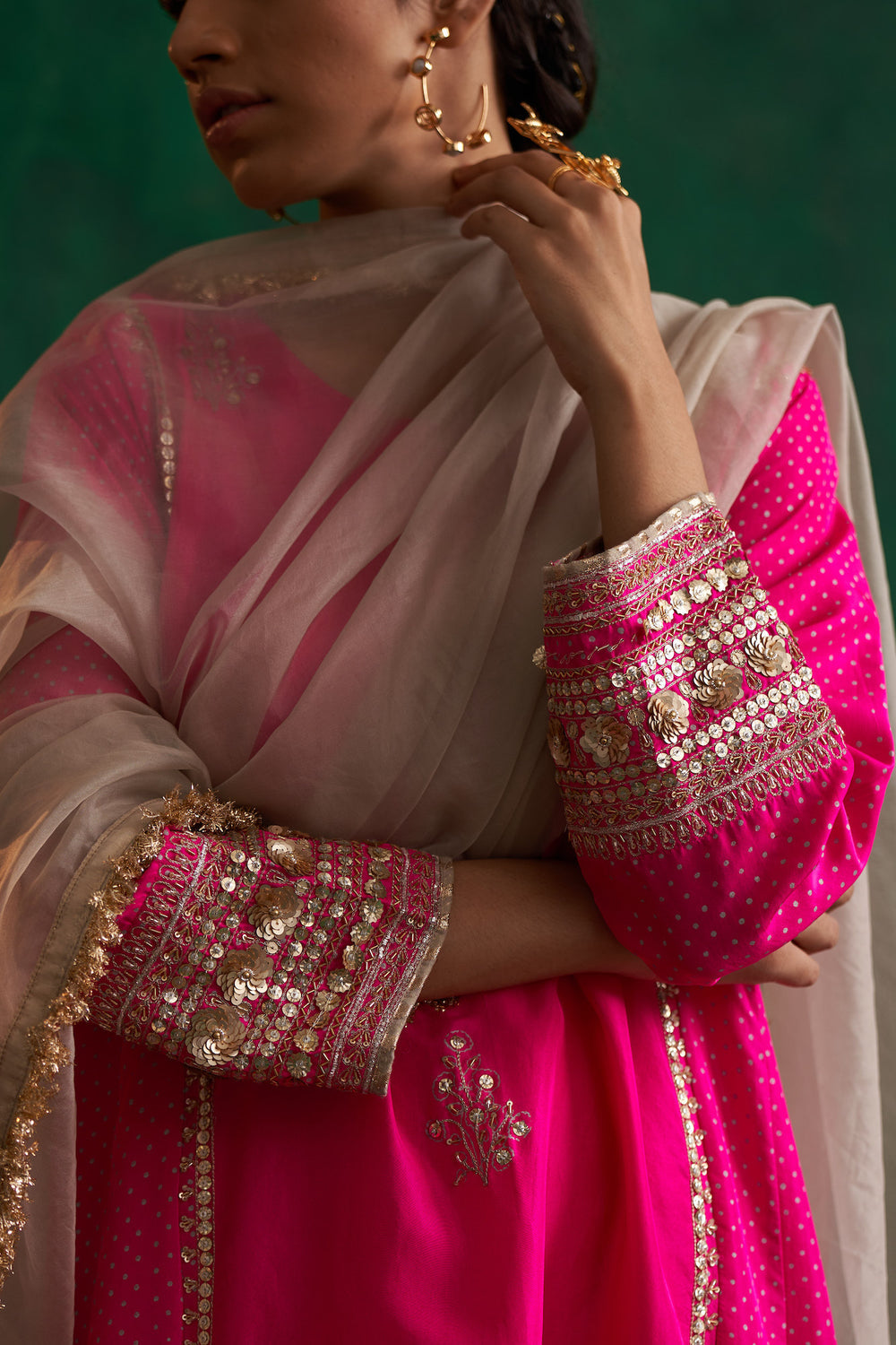 Hot Pink Silk Kurta Set