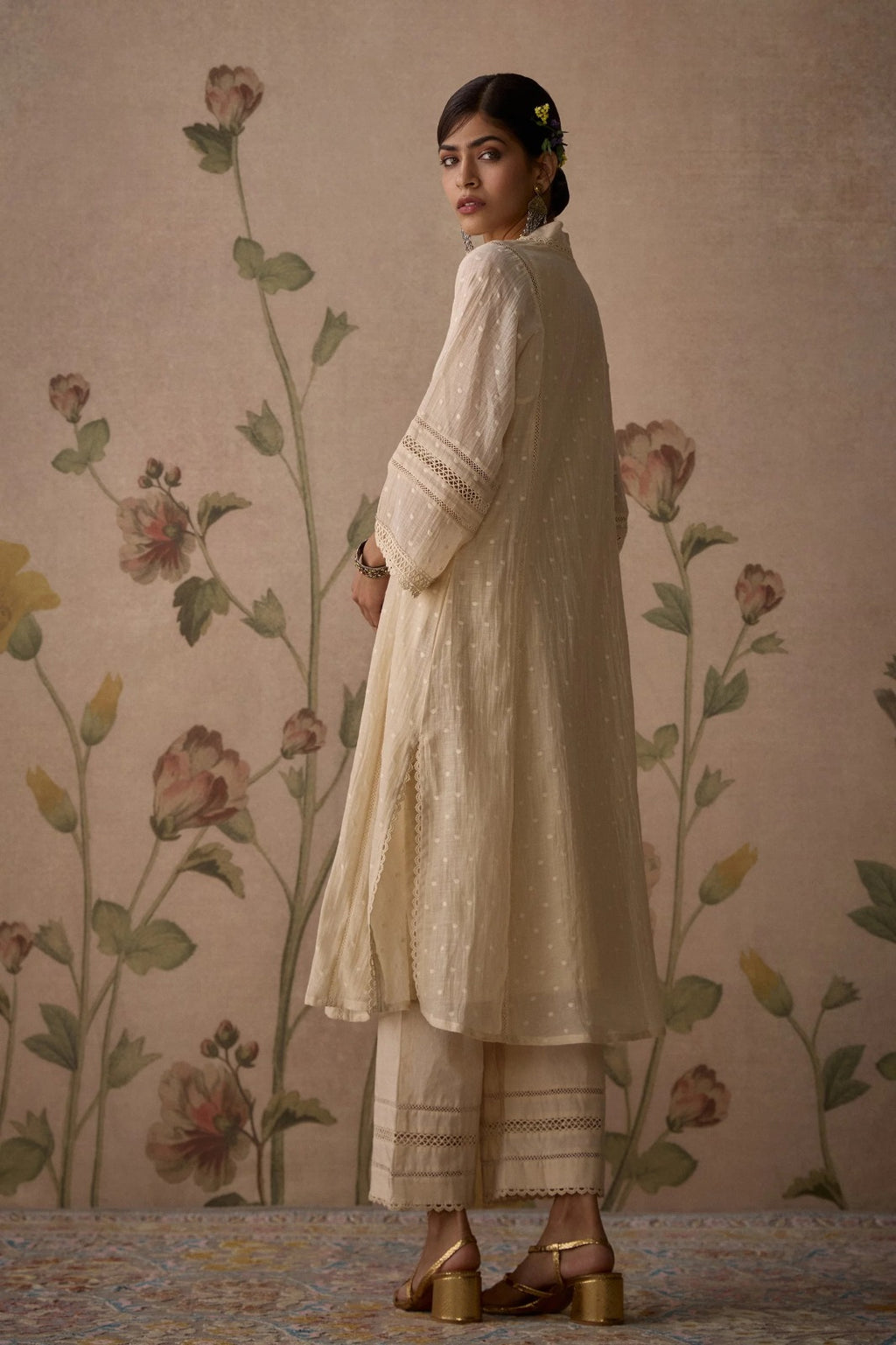 Ivory Embroidered Kurta Set
