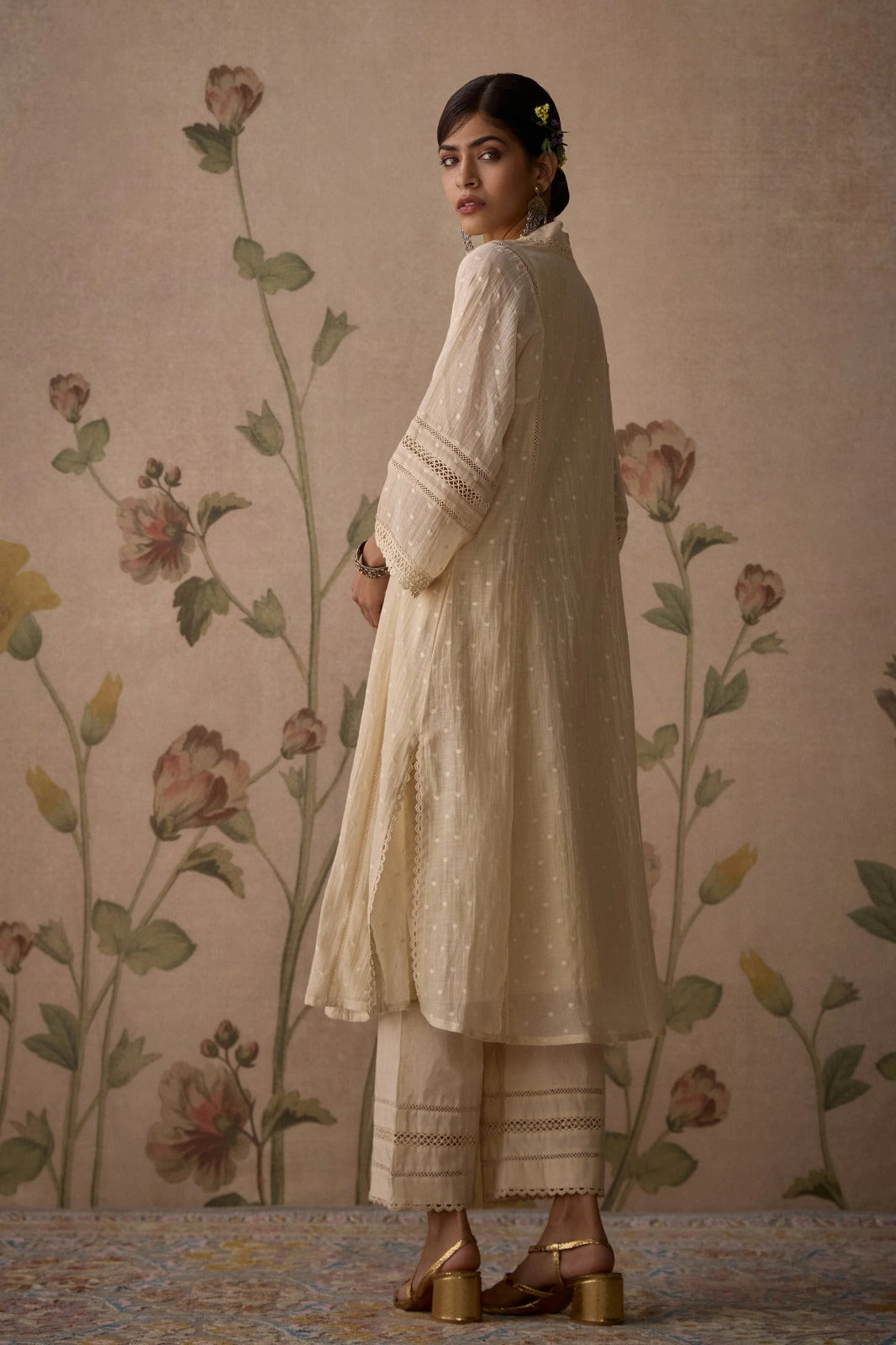 Ivory Embroidered Kurta Set