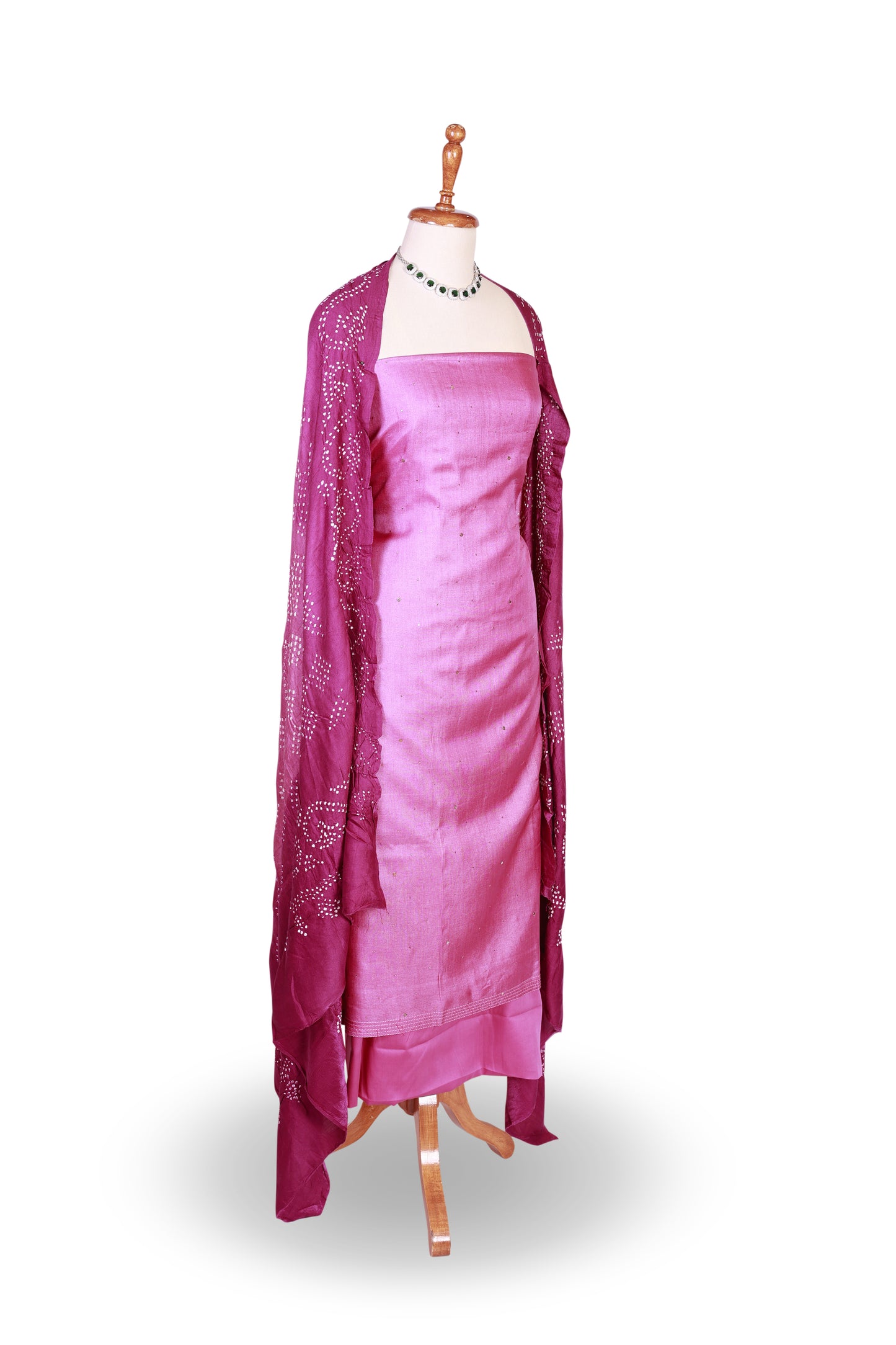 Pink & Magenta Bandhej Suit Set