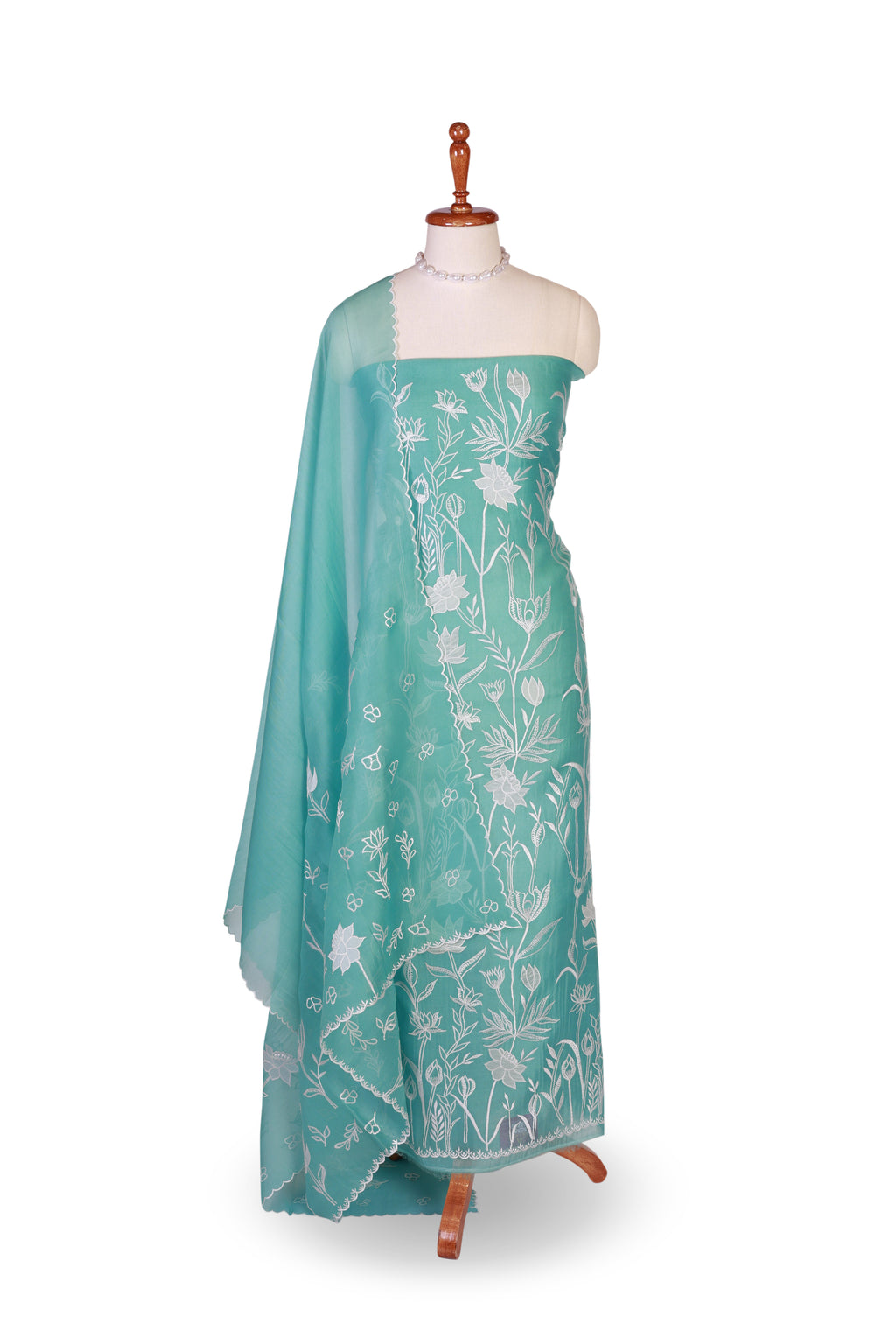Seafoam Green silk Organza Suit Set