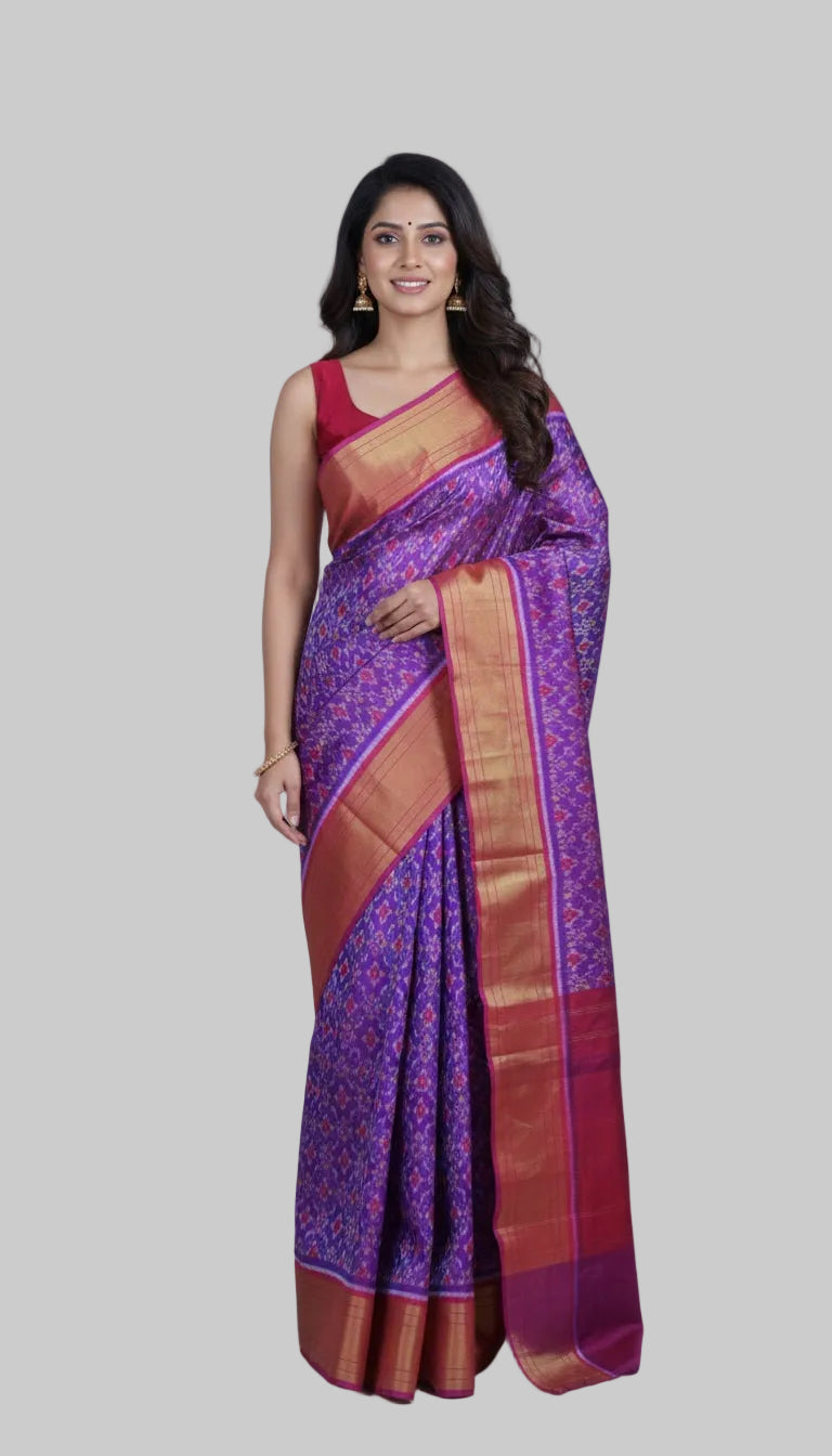 Blue Patola Silk Saree