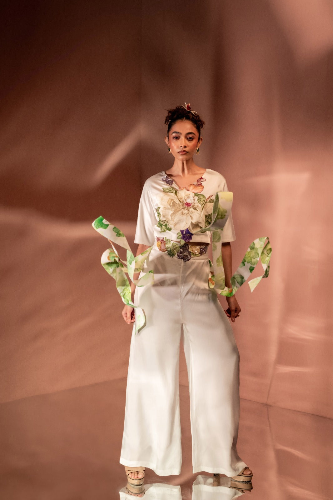 Flaunt Petal Whisper Embroidered Co-ord Set