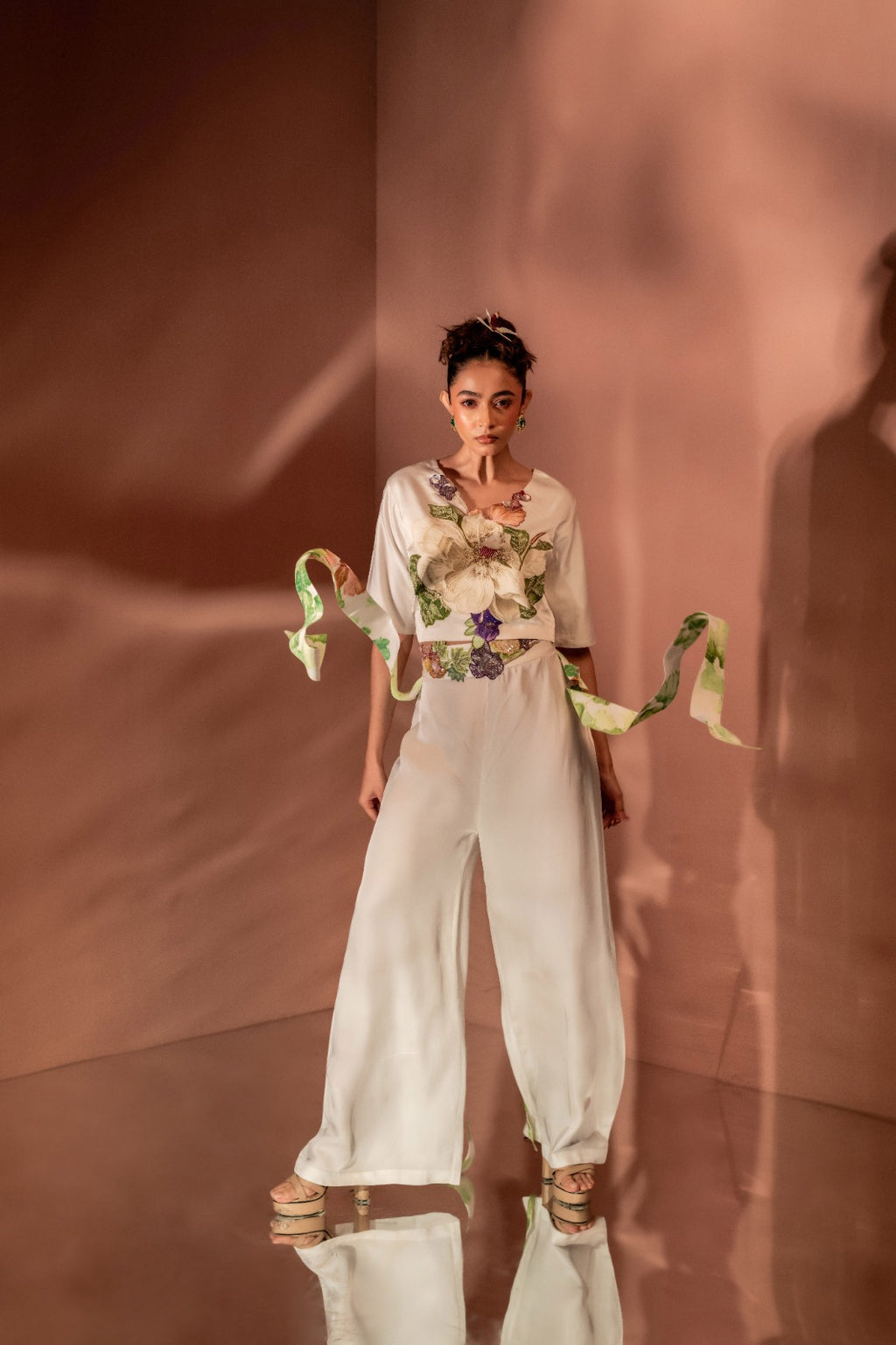 Flaunt Petal Whisper Embroidered Co-ord Set