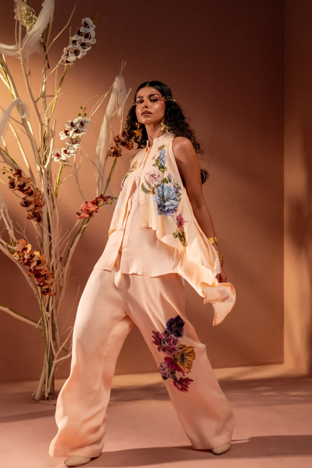 Flaunt Blush Bloom Embroidered Co-ord Set