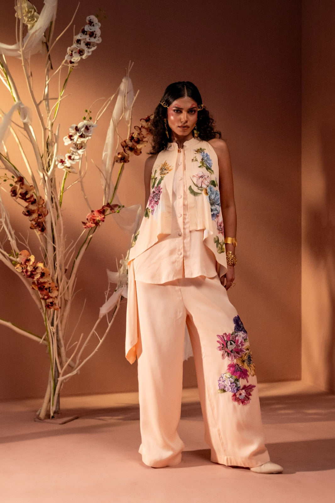 Flaunt Blush Bloom Embroidered Co-ord Set