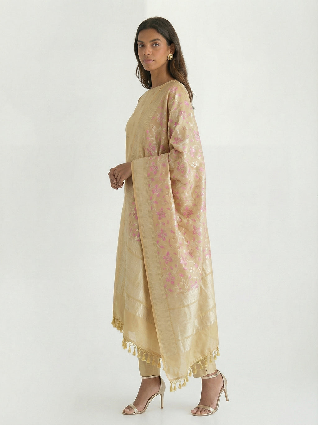 Golden Yellow Woven Suit Set