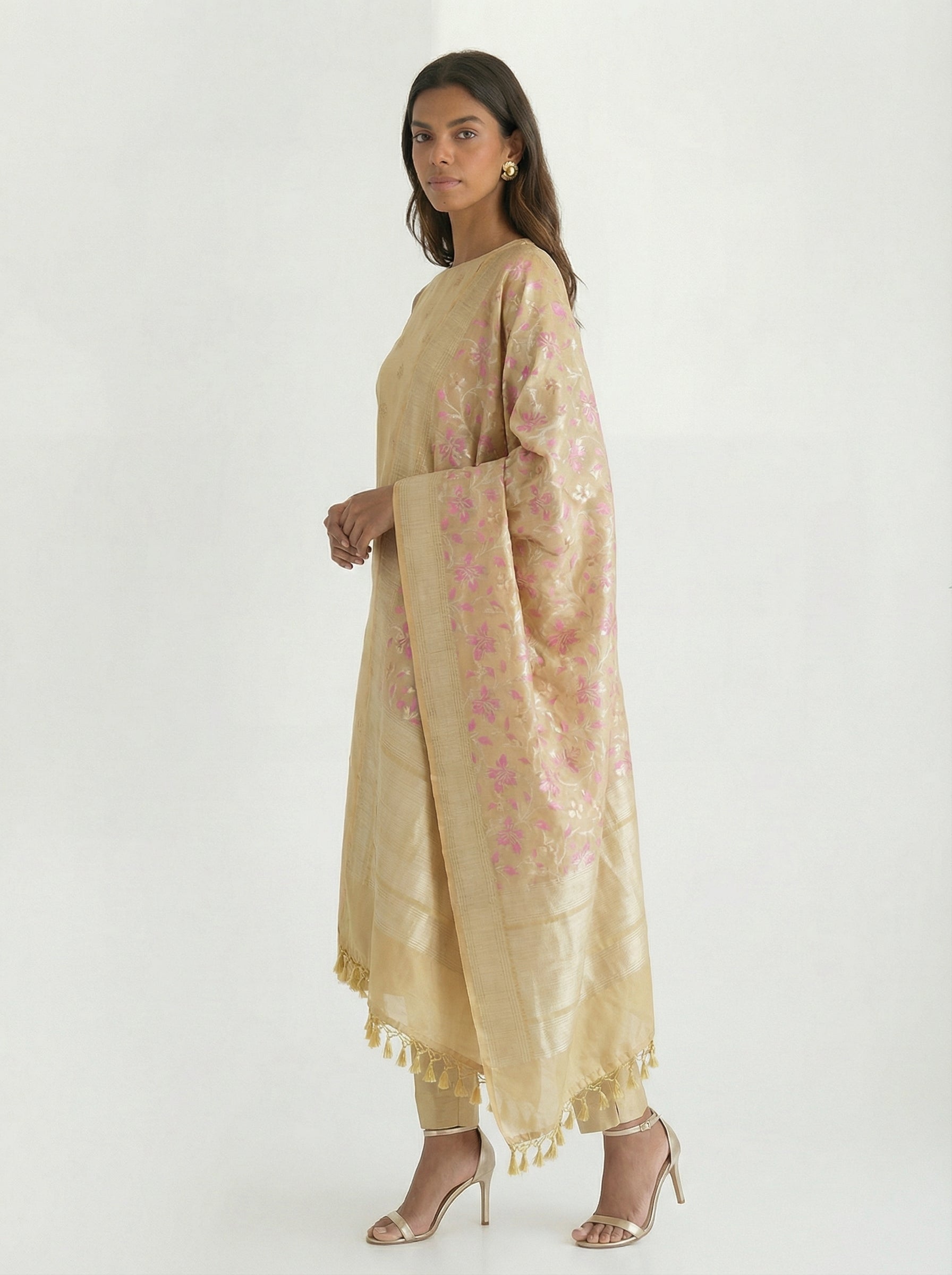 Golden Yellow Woven Suit Set