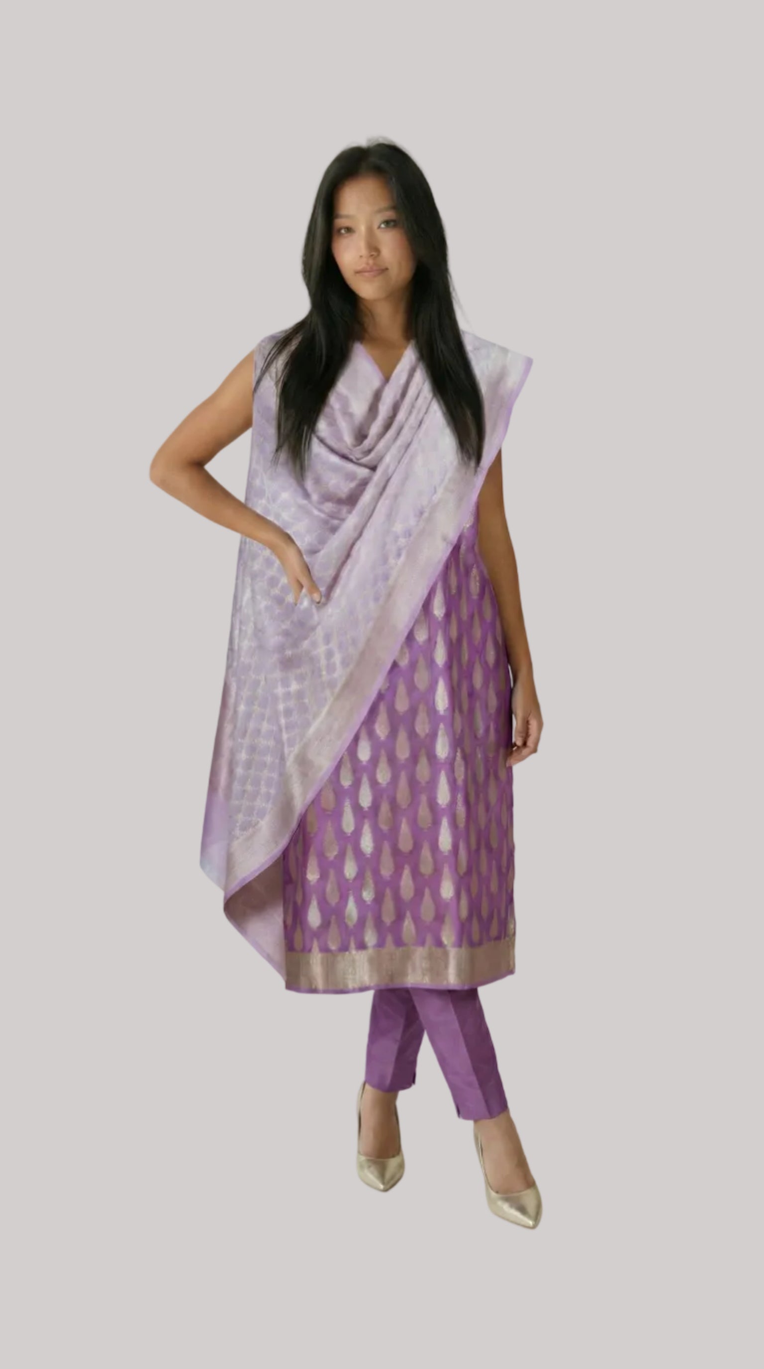 Lavender Silk Suit Set